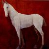 Horse on Red (oil on canvas, 40" x 44") sold